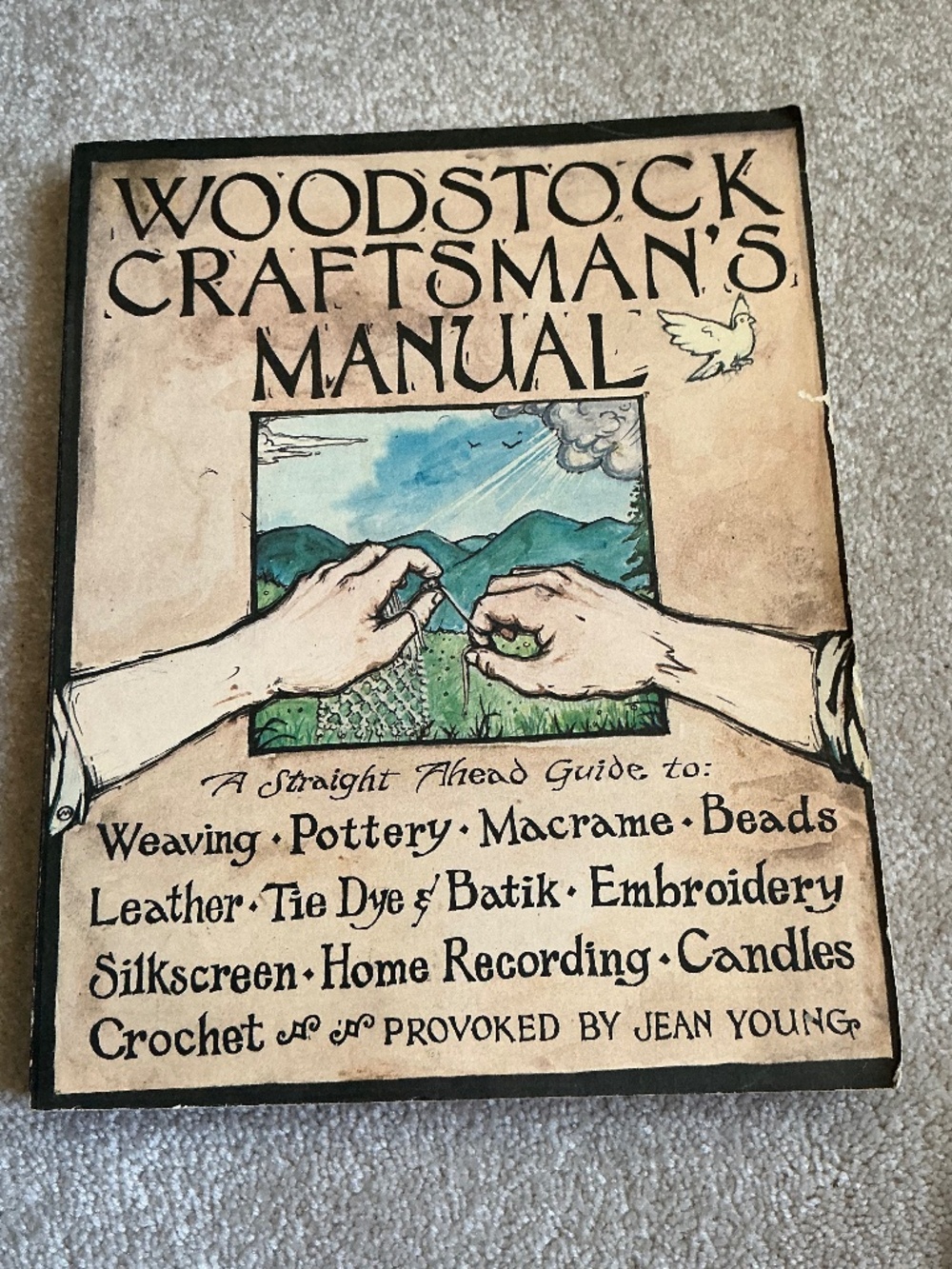 Woodstock Craftsman’s Manual 1972 Softcover Book Guide to Crafts Jean Young